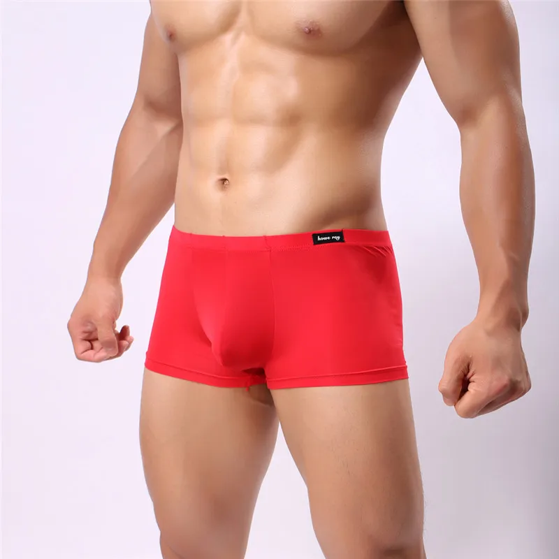 5PCS/Lot Men Boxers Ice Silky Underwear Male Sexy Ultra-Thin Underpants Men Cuecas Tight Boxer Shorts Men's Underwear Nightwear