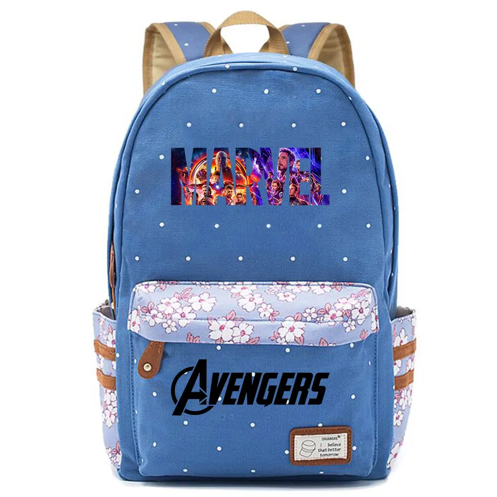 Капитан Америка Мстители Endgame цветы в горошек для мальчиков и девочек школьная