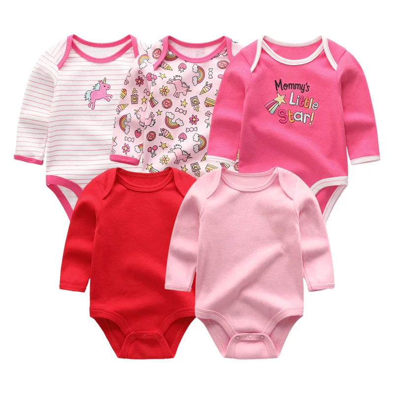 baby clothes5212 Г., 5 шт./лот, хлопковая одежда унисекс для маленьких девочек от 0 до 12 месяцев Детские комбинезоны с длинными рукавами, Roupas de bebe, комплекты одежды с принтом для мальчиков - Цвет: baby clothes5212