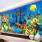 Фотообои 3D стерео мультфильм тропическая рыба подводный мир роспись обои на заказ нетканые обои Papel De Parede 3D