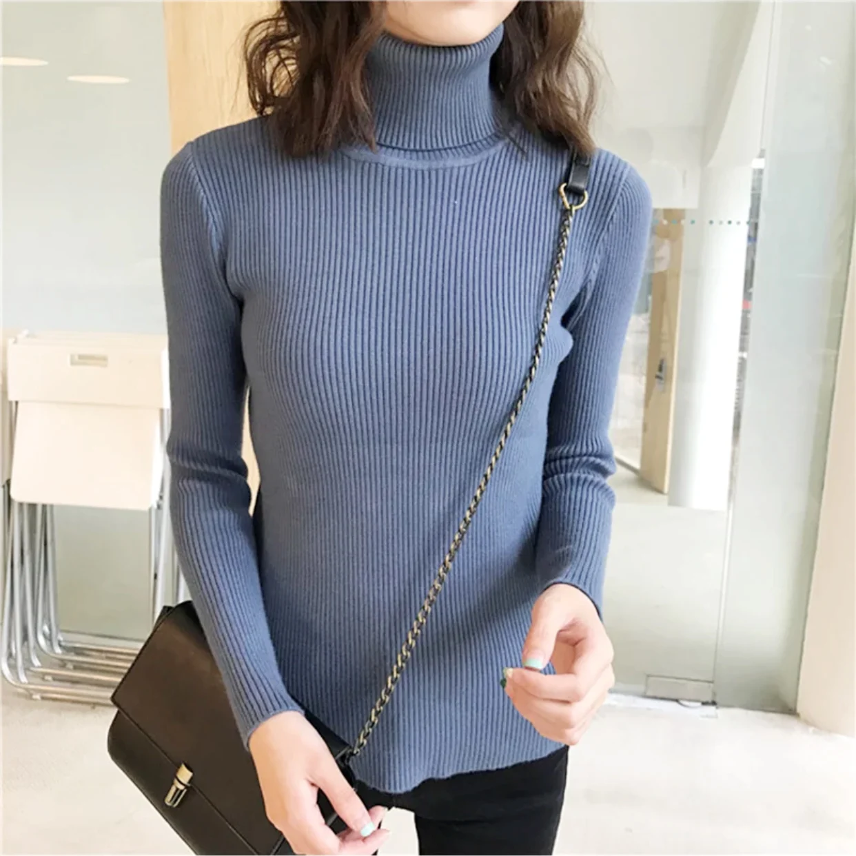 Sweaters Women 2018 Winter Warm Ladies Knitwear Tops Slim Pull Femme Sueter Mujer Woman Pullovers Knitted Turtleneck Sweater | Женская