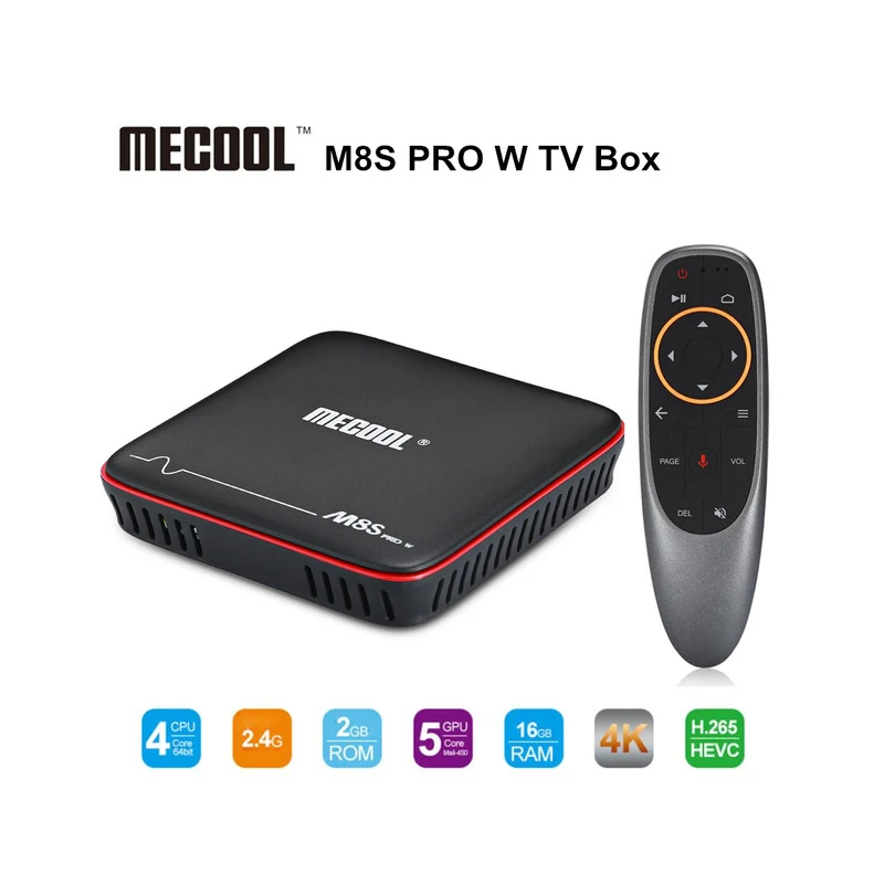 MECOOL M8S PRO W Android 7 1 tv Box 2G ram 16G rom Amlogic S905W cpu Mali 450 Поддержка 2 4 ГГц WiFi 4K H.265 ТВ