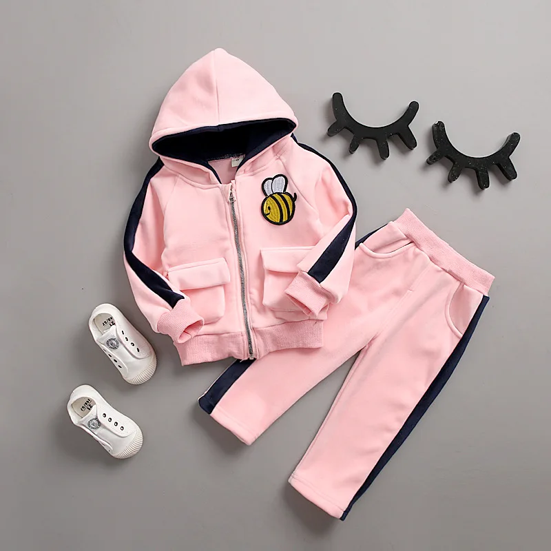 Girls Clothing Sets Autumn Kids Clothes Tracksuit Set Children Sports Suit Outfits 1Year Cartoon Hoodie pants 2 Pieces Outerwear | Детская