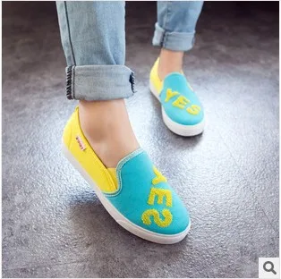 2014 Women Round Toe Lace-Up Flat canvas shoes Women's fashion stitching color sneakers Ladies Casual YD01 | Спорт и развлечения