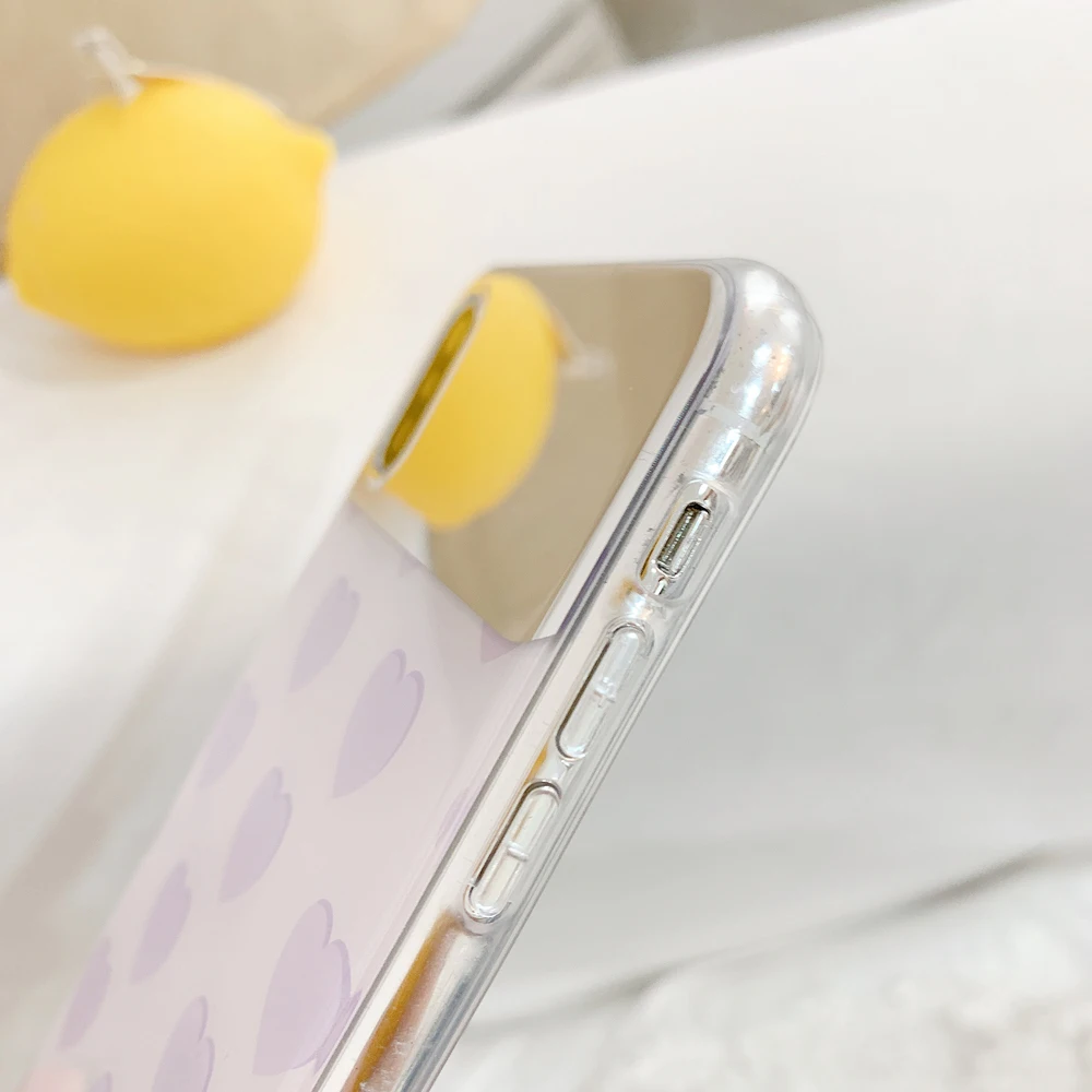 OTAO зеркальный чехол для макияжа iPhone 8 7 6 6s Plus X Мягкая ударная ТПУ крышка