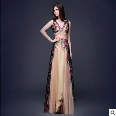 Платье с цветочным принтом Fitaylor весеннее шифоновое платье на одно плечо макси