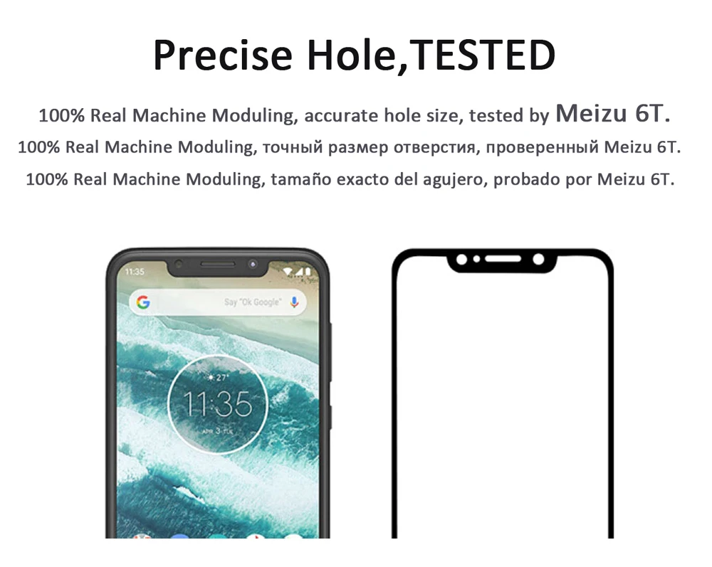 (2 шт.) 9H закаленное стекло для Motorola One Moto Power полное покрытие защита переднего