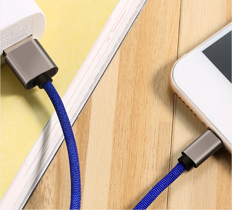 Синий Remax ткань термопластичные высокоэластичные хлопок micro usb кабели 2.1A для зарядного устройства с синхронизацией данных для samsung S7 xiaomi Redmi 8-ми штифтовый кабель для iphone - Цвет: Синий