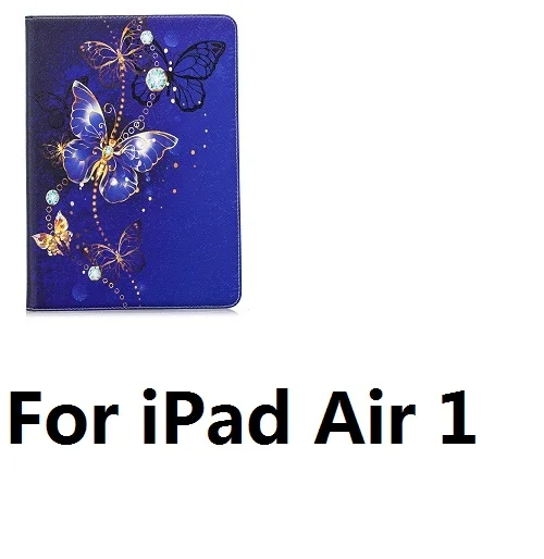 For iPad Air 1 Голубая Бабочка узор Поддержка защитный чехол для iPad Air iPad 2/3/4 мини 1 2 3 4 Mini 10,5 9,7 дюйма - Цвет: For iPad Air 1