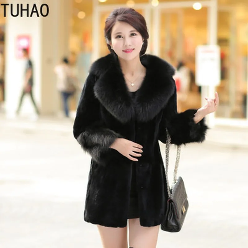 TUHAO Plus Size 4XL 3XL Women's Faux Fur Coat  Autumn Winter Luxury Warm Fur Jacket Women High Quality Fuax Fur Coat Outwear