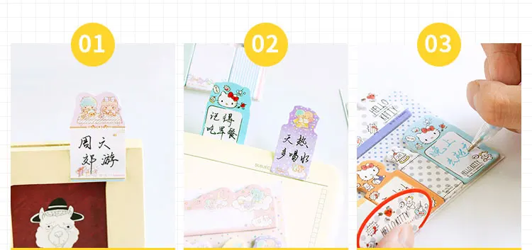 Милые японские канцелярские принадлежности kt cat memo pad Kawaii школьные принадлежности планировщик наклейки бумажные заметки липкий коврик для детей MP1109