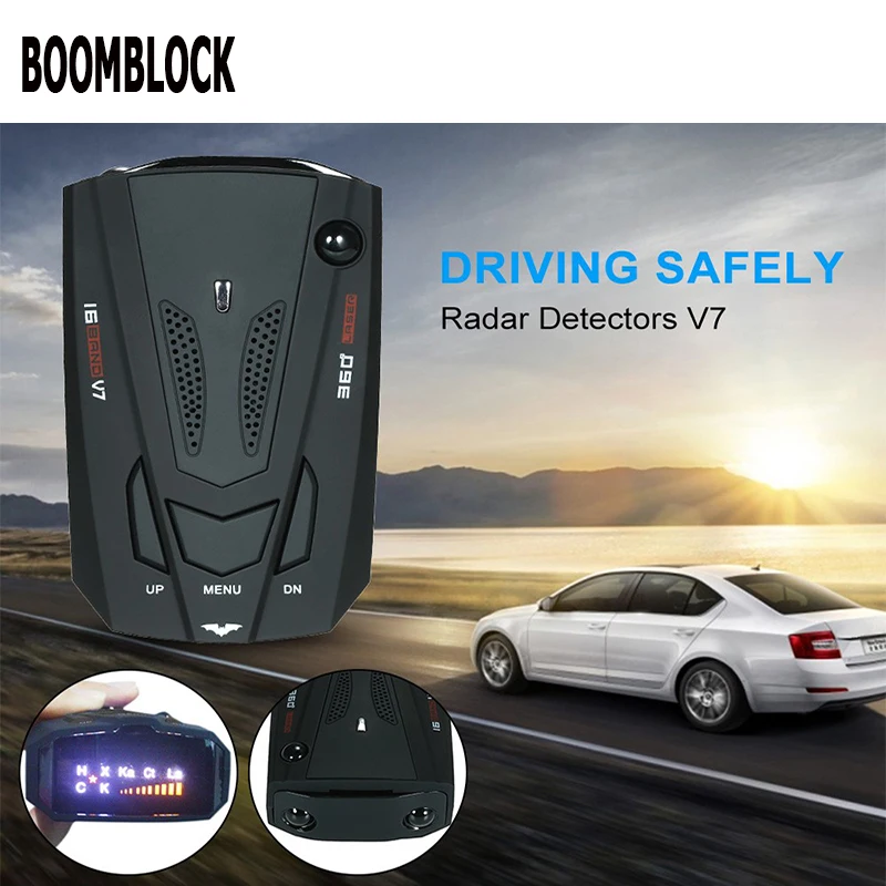 

BOOMBLOCK Car Radar Detector Gps Led Light 16 Band Voice Alert For VW Polo Golf 4 5 Passat Hyundai Tucson Solaris Ix35 Mitsubish