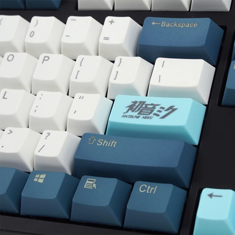 Хацунэ Мику тема цвет соответствия механическая клавиатура keycap ODM высота PBT положительный выгравированы боковые колпачки