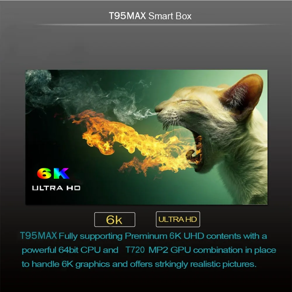 Интеллектуальная ТВ приставка PULIERDE T95max Android 9 0 четырехъядерная H6 4 Гб 32 ГБ H2.65 6K 2