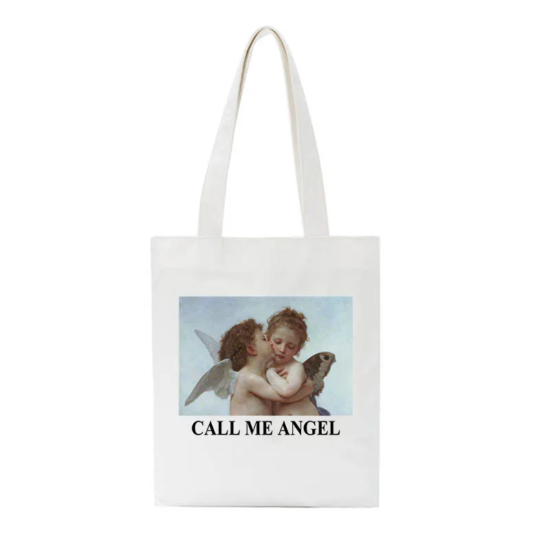 Женская Холщовая Сумка CALL MY ANGEL Повседневная винтажная сумка на плечо в Корейском
