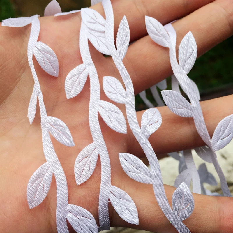10Yards Meetee Cloth material white rattan leaf lace trim ribbon DIY garland garment decoration accessories -C650 | Дом и сад