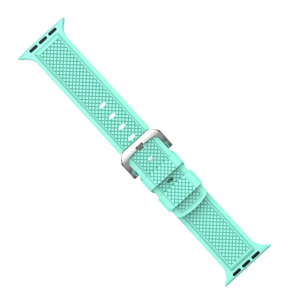 Силиконовый ремешок для часов apple watch 5 4 band 44 мм 40 мм iwatch 42 мм 38 мм браслет correa apple watch 5 4 3 2 1 Аксессуары - Цвет ремешка: light green