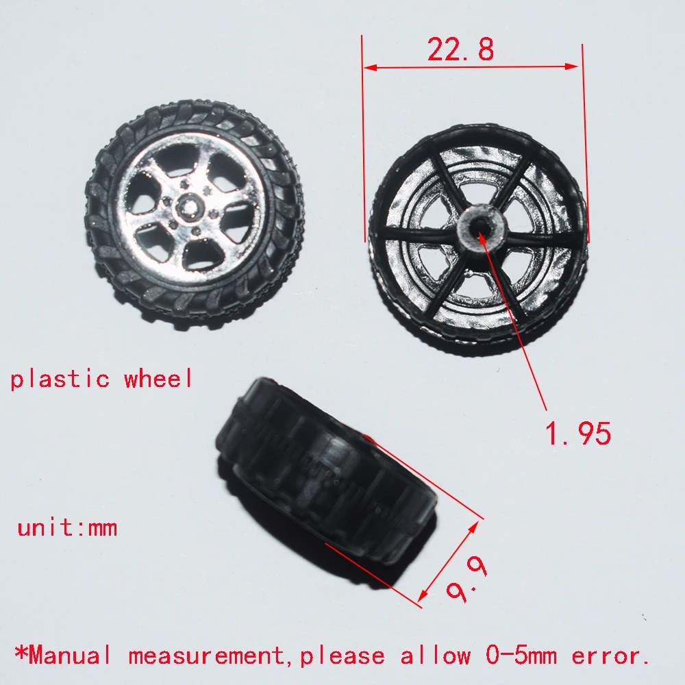Пластиковое колесо tamiya игрушечный автомобиль yuanmbm 10/100 шт. 2 мм x 23 аксессуары