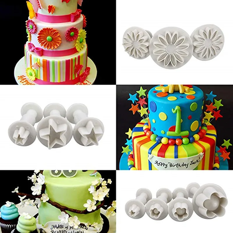 Пластиковые помадные формы для украшения торта Sugarcraft плунжерный резак
