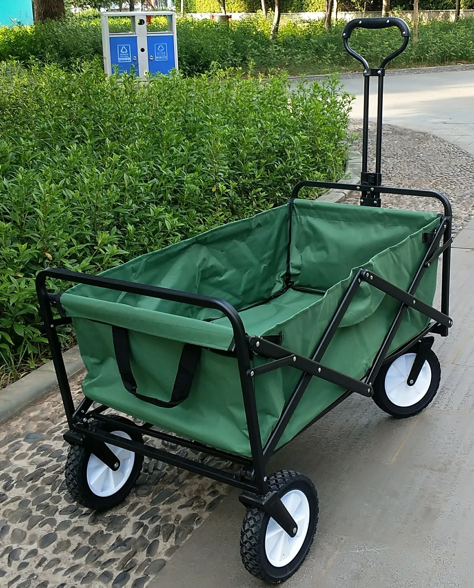 

A Multi-function Portable Stainless Steel+Oxford Cloth Pet Stroller 4 Wheel Large Space Foldable Shopping Cart 100kg Bearing