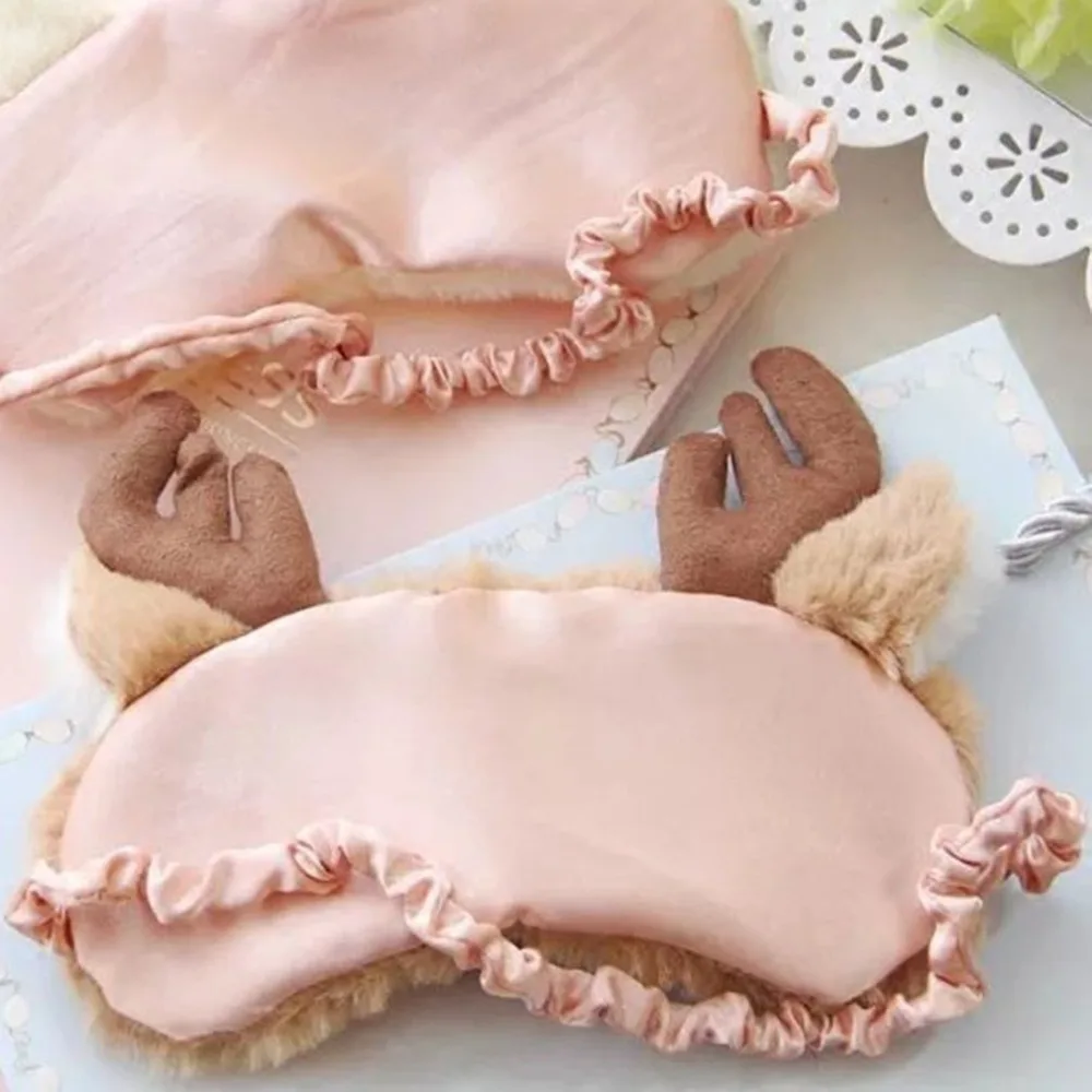 Kawaii Милая мультяшная дышащая маска для сна, мягкая маска для сна, путешествия, тени для век, накидка для отдыха, для отдыха, для сна, с повязкой на глаза