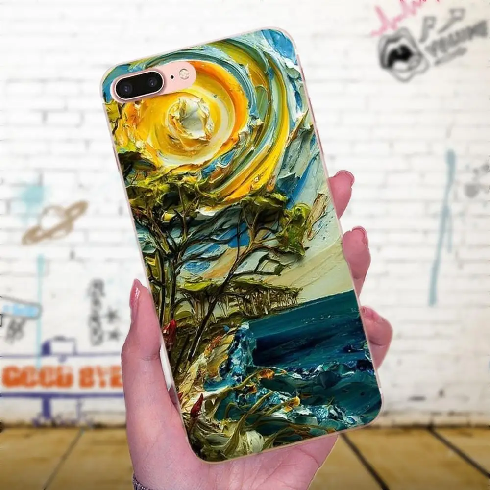 Уникальный для Apple iPhone X XS Max XR 4 4S 5 5C 5S SE 6 6S 7 8 Plus картина маслом цветок подсолнух |