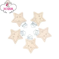 xcqgh 5pcs star wood baby pacifier clip diy dummy nipple chain teether soother pacifiers leash strap