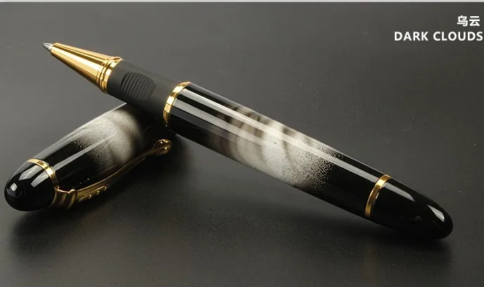 JINHAO X450 матовая черная металлическая шариковая ручка с золотым зажимом школьные