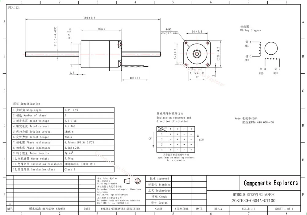 Nema8 непленочные степные двигатели 20STH30-0604A-GT100, 100 мм длина свинцовых винтов