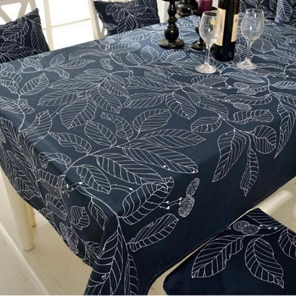 blue table cloth Европа Стиль высокое Качественный хлопок Скатерти прямоугольный Скатерти листья Printe Пикник отель дома Скатерти пыле - Цвет: blue table cloth