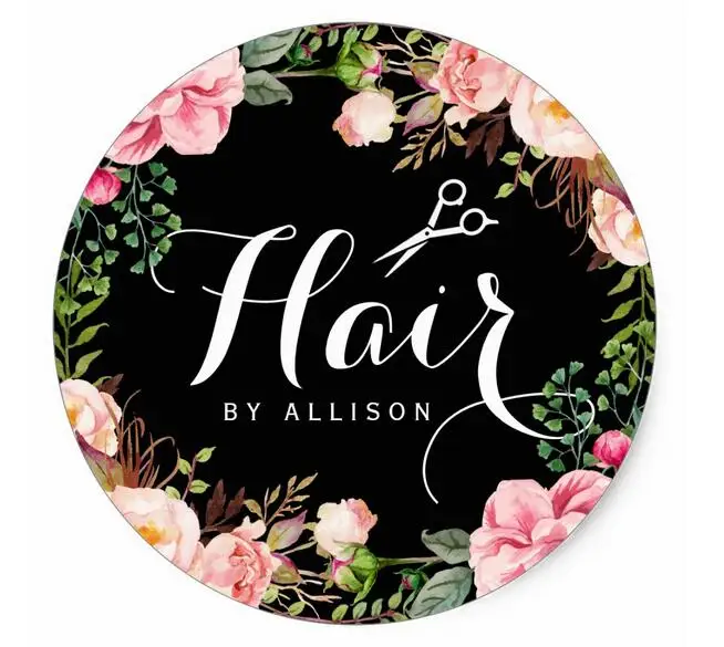

1.5inch Hair Salon Stylist Typography Floral Wrapping Classic Round Sticker