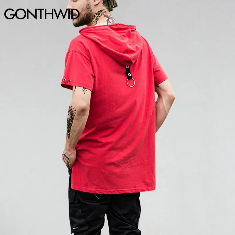 GONEWILD 2017 Модные Мужские Короткий Рукав Толстовки Футболки Лето Асимметричный