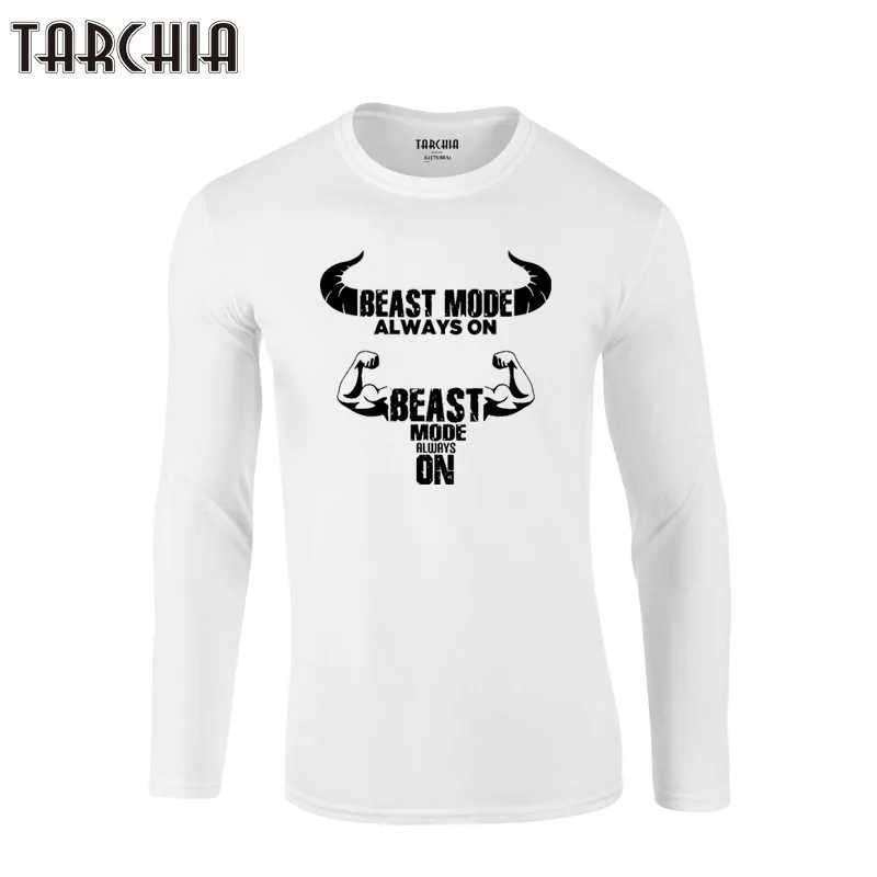 TARCHIA 2021 футболка с длинным рукавом принтом мужские 100% хлопковые футболки летняя