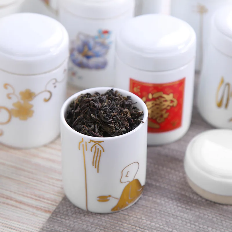 Белый Керамика небольшой банки для чая 16 моделей сухие фрукты коробка хранения