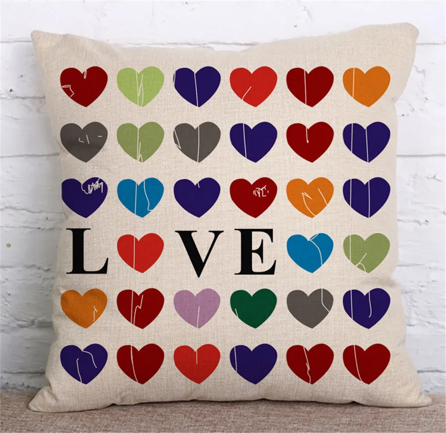 1 шт. скандинавский винтажный Чехол для подушки в виде сердца красочные клетчатые