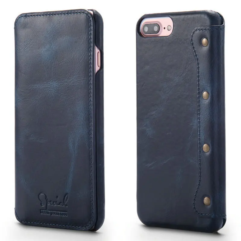 Чехол из натуральной кожи для Apple iPhone8 чехол iPhone 8 Plus 6Plus откидной 6 6s 7 Etui 7Plus iPhone6|case