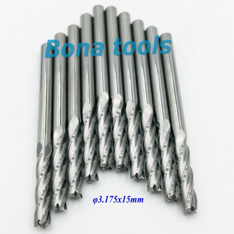 НАБОР КОНЦЕВЫХ ФРЕЗ 3 175*15 мм из твердого карбида с 4 канавками 10 шт.|router bit set|solid