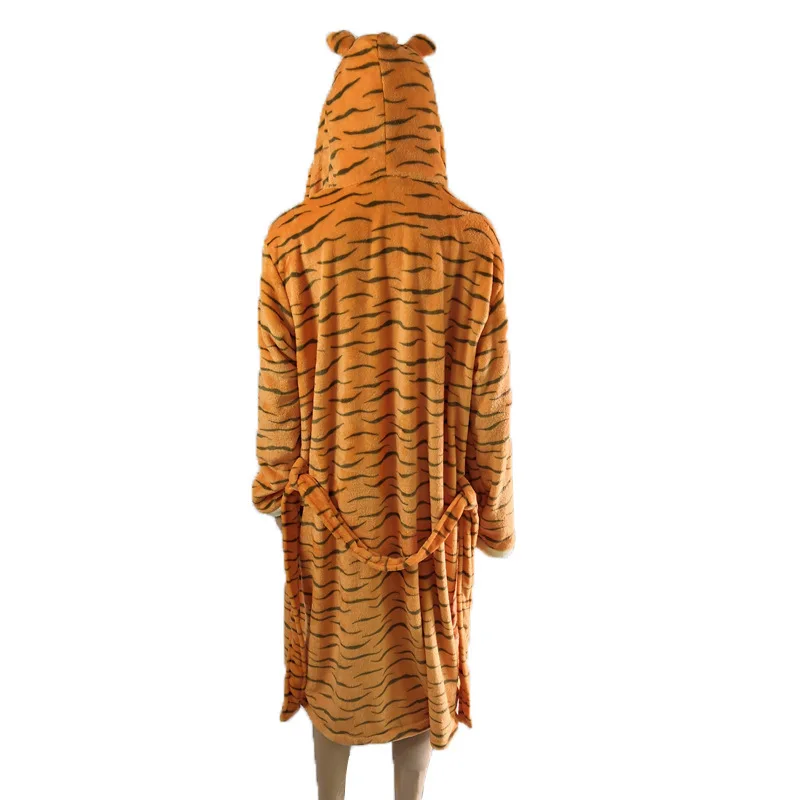 Кигуруми тигр пижамы Косплэй Костюм Onesie мультяшный Халат фланелевый домашняя
