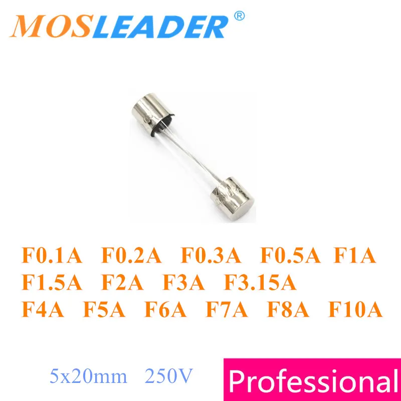 Стеклянный предохранитель Mosleader 500 шт. 5x20 мм 250 В F0.1A F0.2A F0.3A F0.5A F1A F1.5A F2A F3A F3.15A F4A F5A F6A