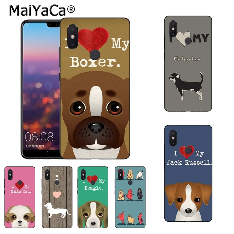 Мягкий ТПУ чехол для телефона MaiYaCa I Love My Chihuahua Dog Pug с рисунком из мультфильма xiaomi mi