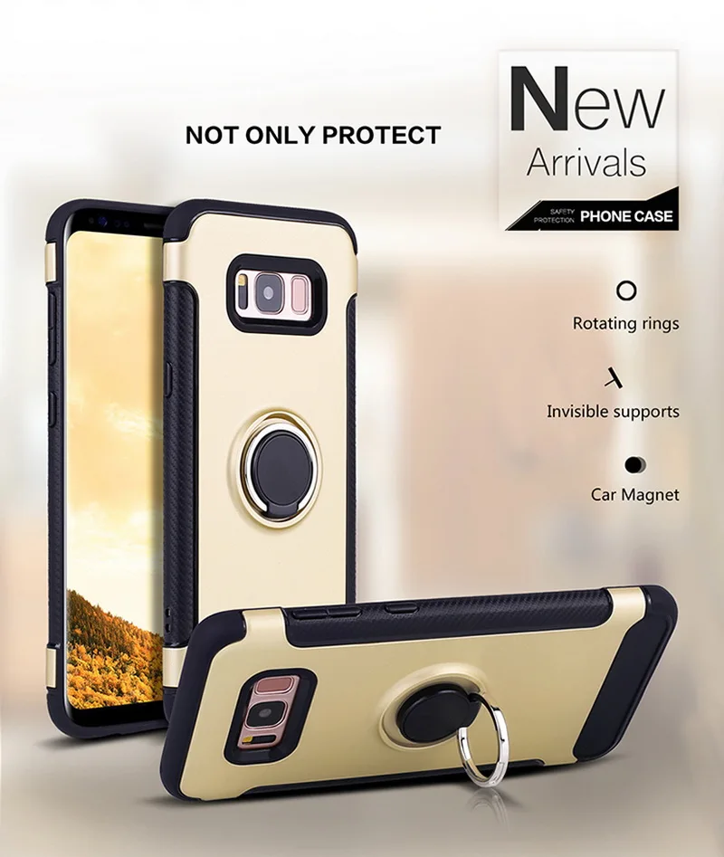 Бампер чехол для Galaxy J4 J6 Plus задняя крышка Автомобильный Магнит TPU PC чехлы
