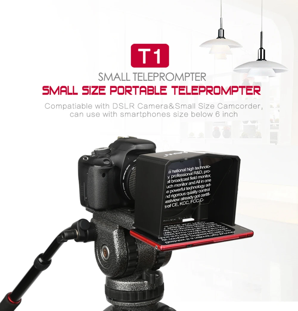 Bestview T1 смартфон Teleprompter для Youtube интервью видео Prompter монитор для Canon Nikon sony DSLR камера Фотостудия