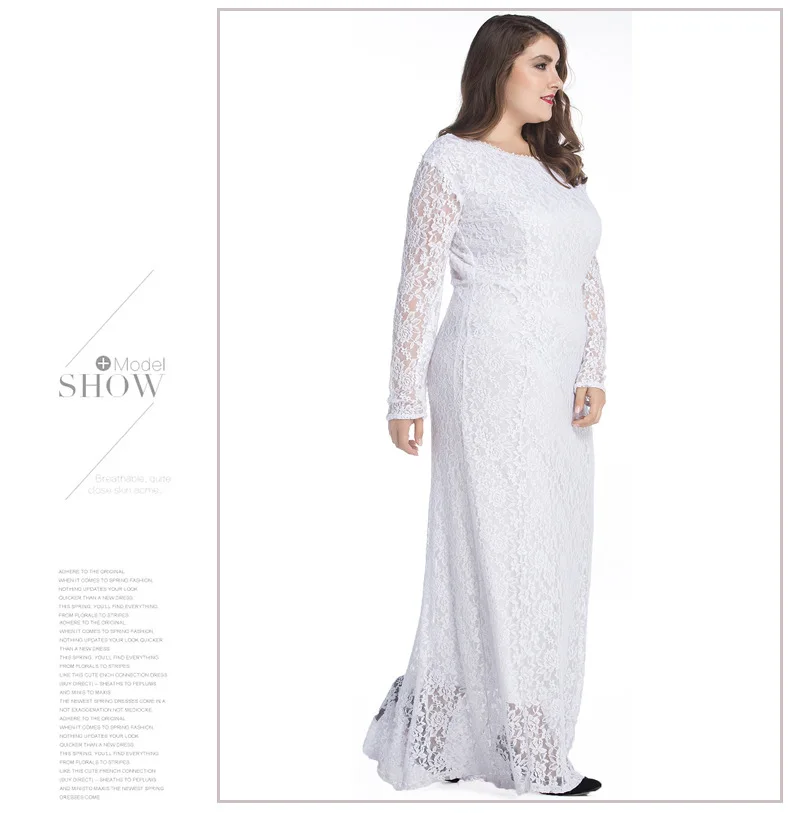 2017 женское элегантное кружевное вечернее платье большого размера 7XL 8XL 9XL с