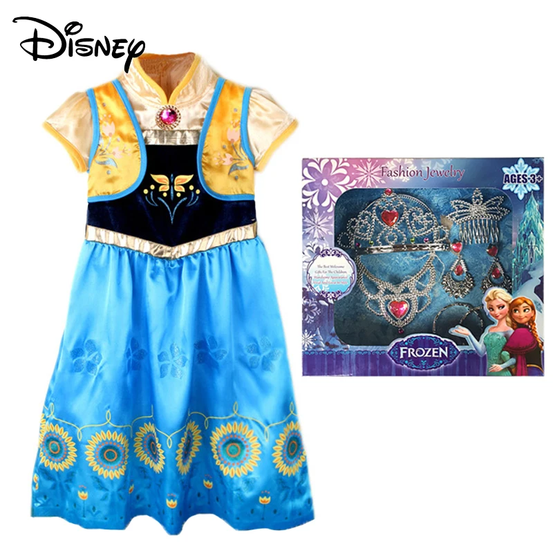 Disney Замороженные платье Эльзы вечерние платья Косплэй Одежда для девочек Анна
