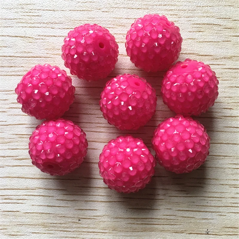 20 мм ярко розовый цвет 100 шт./лот столбике Смола горный хрусталь бусины для