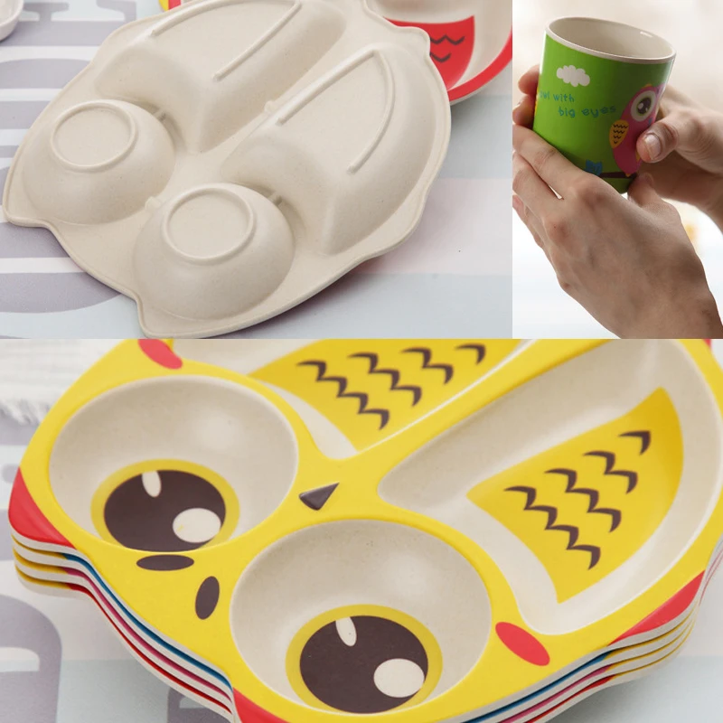 5 шт./компл. детская посуда из бамбукового волокна предохранительный комплект