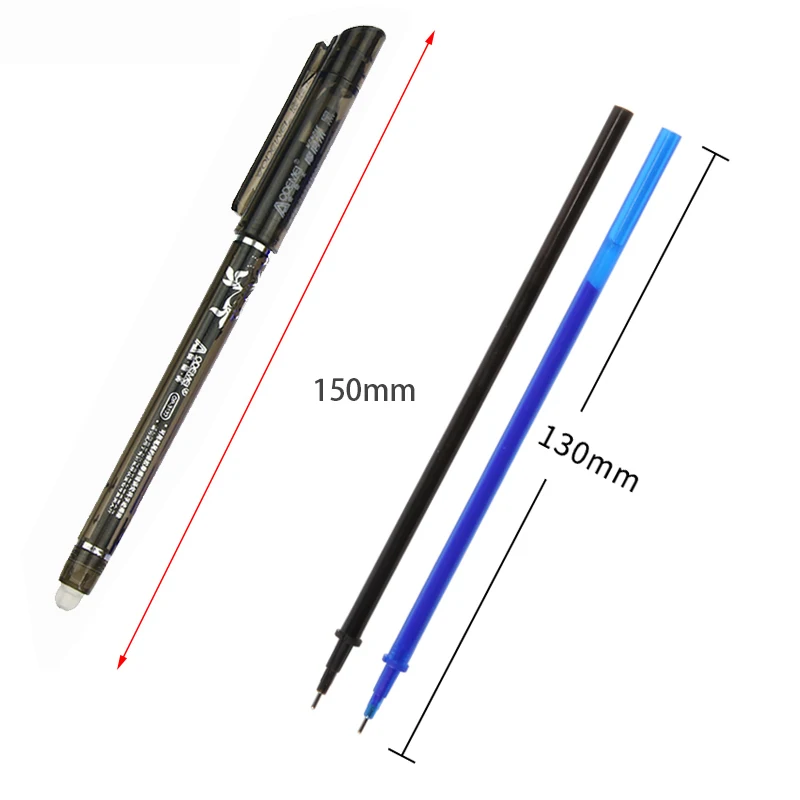12Pcs/Set Office Gel Pen Erasable Refill Rod Magic 0.5mm Blue Black Ink School Stationery Writing Tool Gift | Канцтовары для офиса