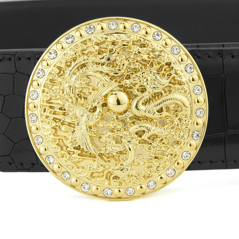 Ремень из натуральной кожи мужской Дизайнерский Модный медный пояс с круглой