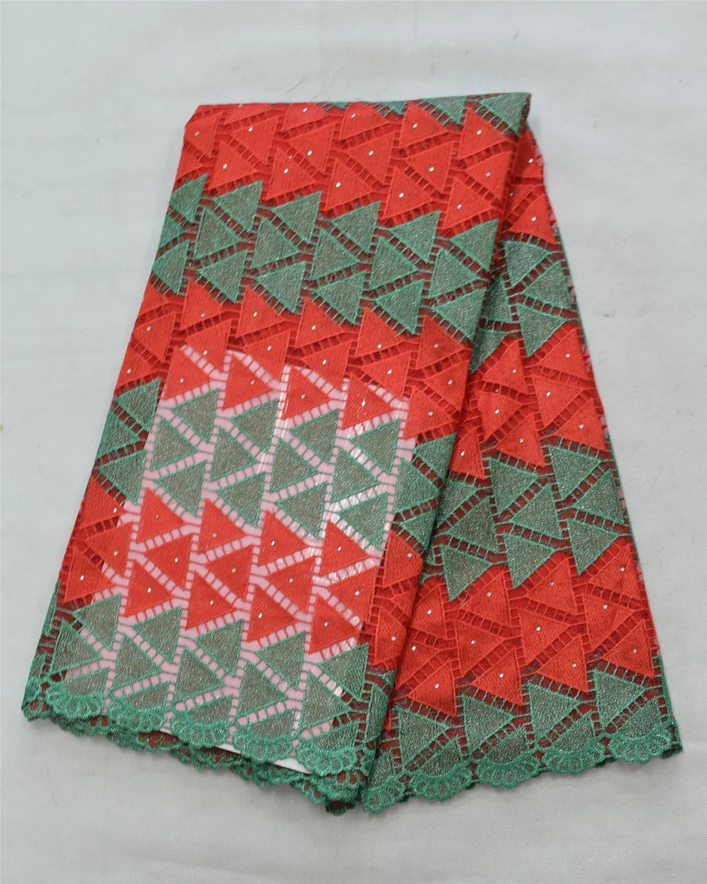 2017 High Quality African Lace Fabric For Wedding Embroidered France mesh Fabrics orange color Stones Guipure Cord | Дом и сад