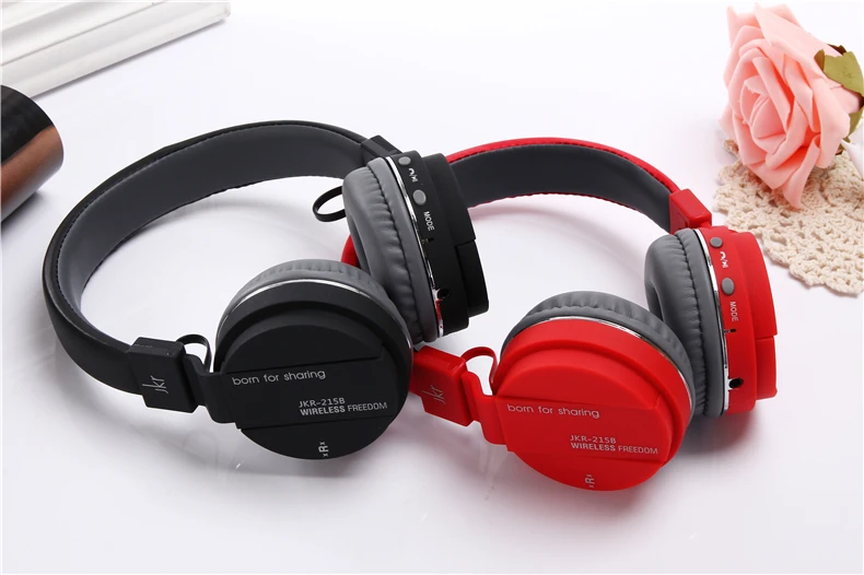 JKR 215B Беспроводная Bluetooth гарнитура наушники микрофон Поддержка TF наушники с музыкой FM для мобильного телефона ПК ноутбук Fone de ouvido